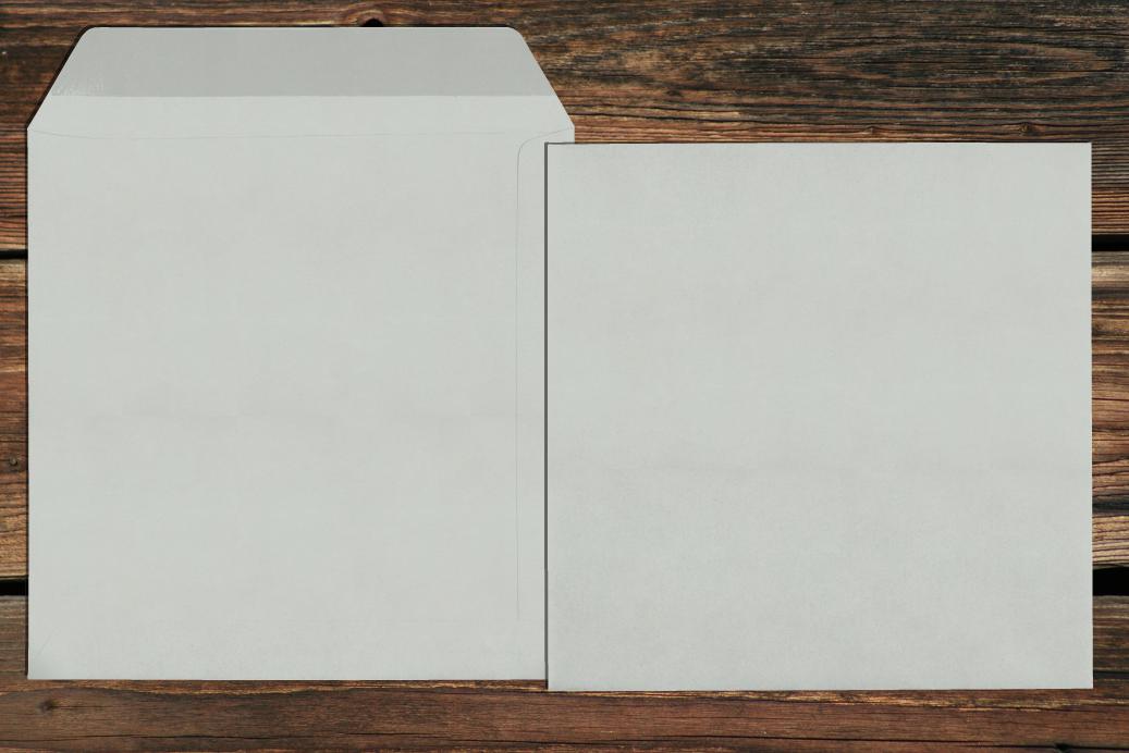 Versandtaschen 220x220 mm Nassklebend Delfingrau 120 g/qm